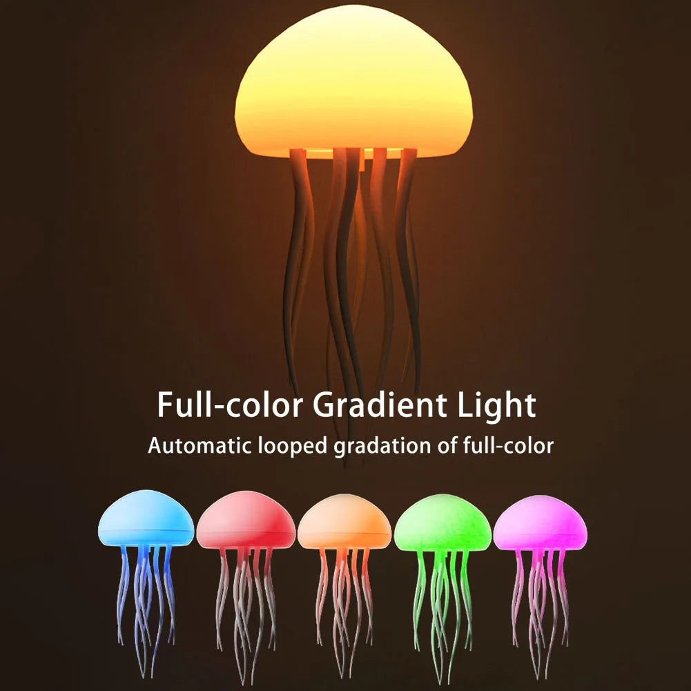Jellyfish Night Light with Dancing Legs Jellyfish Table Lamp Rechargeable Jellyfish Desk Lamp RGB Gradient for Home Office Decor