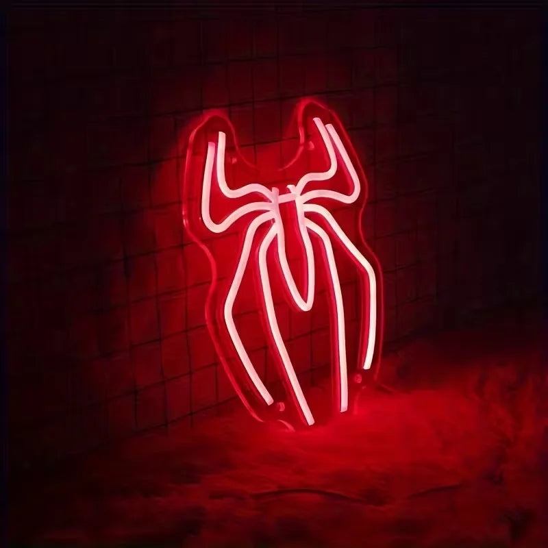 SessionRoom NeonSpider – Letrero Neón LED Araña Roja Anime para Setup
