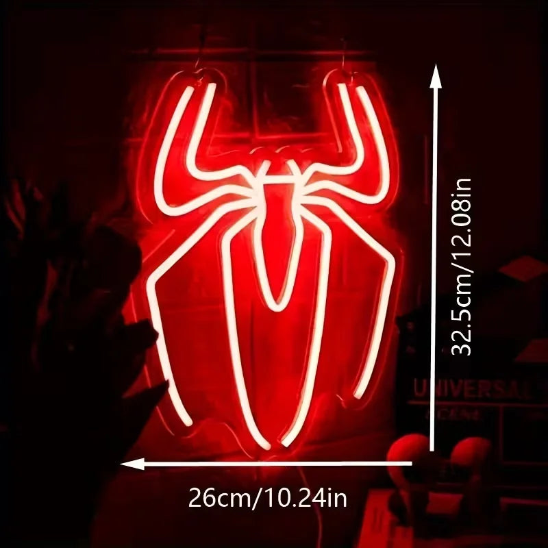 SessionRoom NeonSpider – Letrero Neón LED Araña Roja Anime para Setup