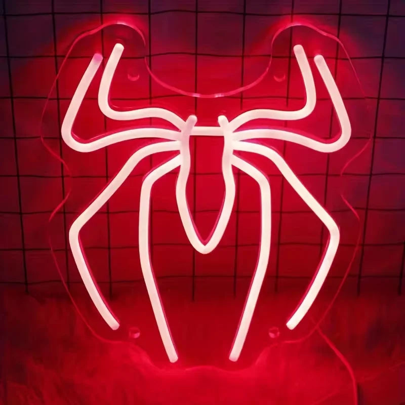 SessionRoom NeonSpider – Letrero Neón LED Araña Roja Anime para Setup