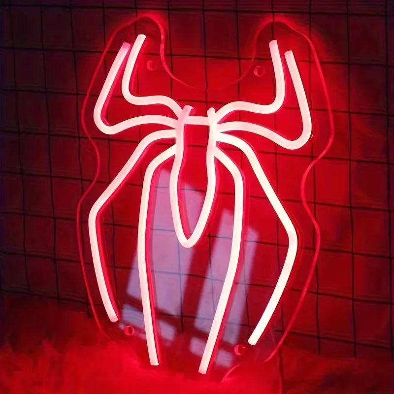 SessionRoom NeonSpider – Letrero Neón LED Araña Roja Anime para Setup