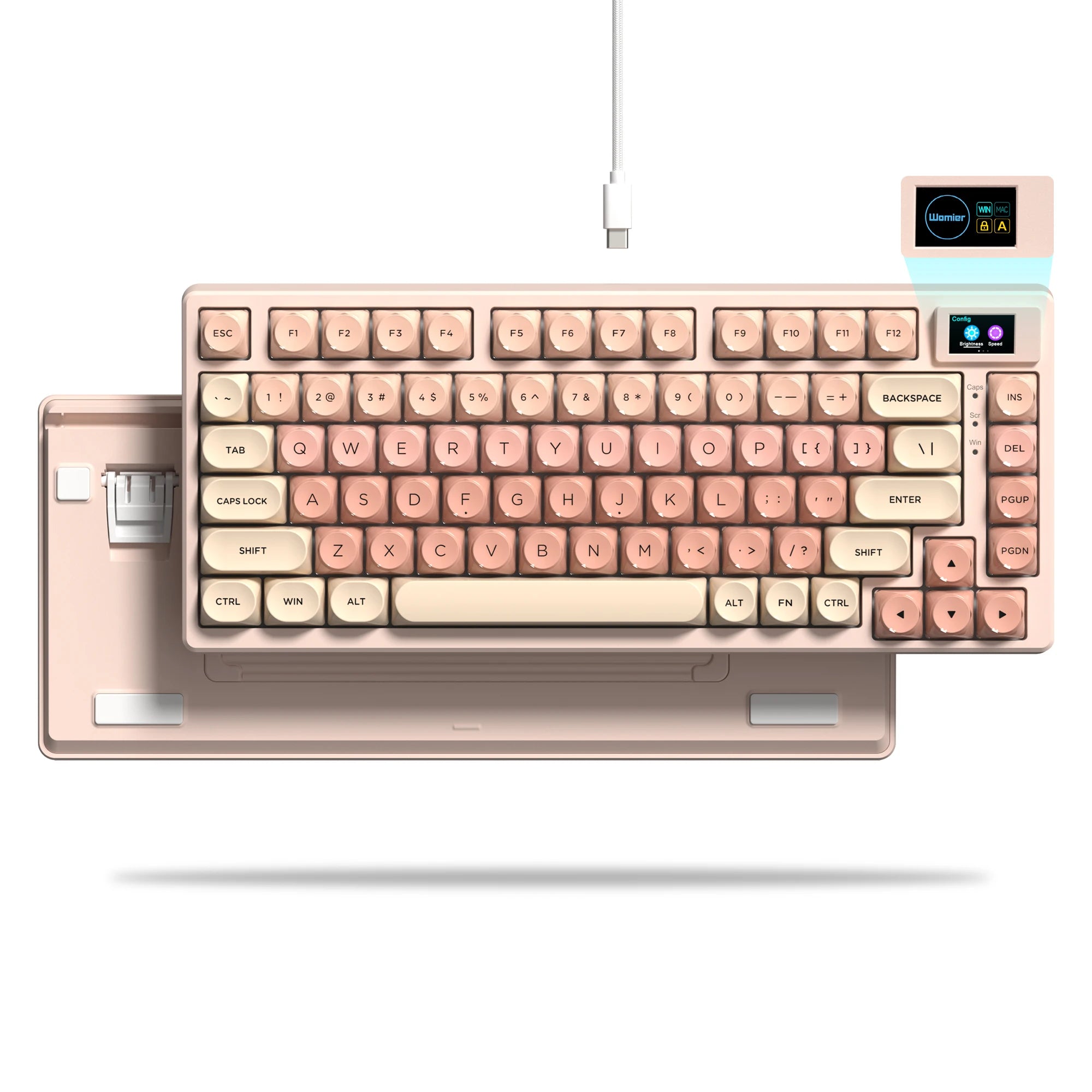 SK80 Gasket Mounted Mechanical Keyboard 81 Key Gamer Keyboard 75% Hot Swap RGB Gaming Keyboard with Smart Display for PC