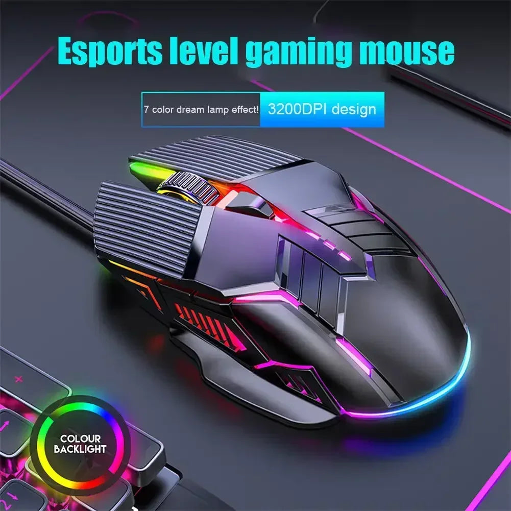 New Ergonomic Wired Gaming Mouse USB Computer Mouse Gaming RGB Mause Gamer Mouse 6 Button LED Silent Mice for PC Laptop