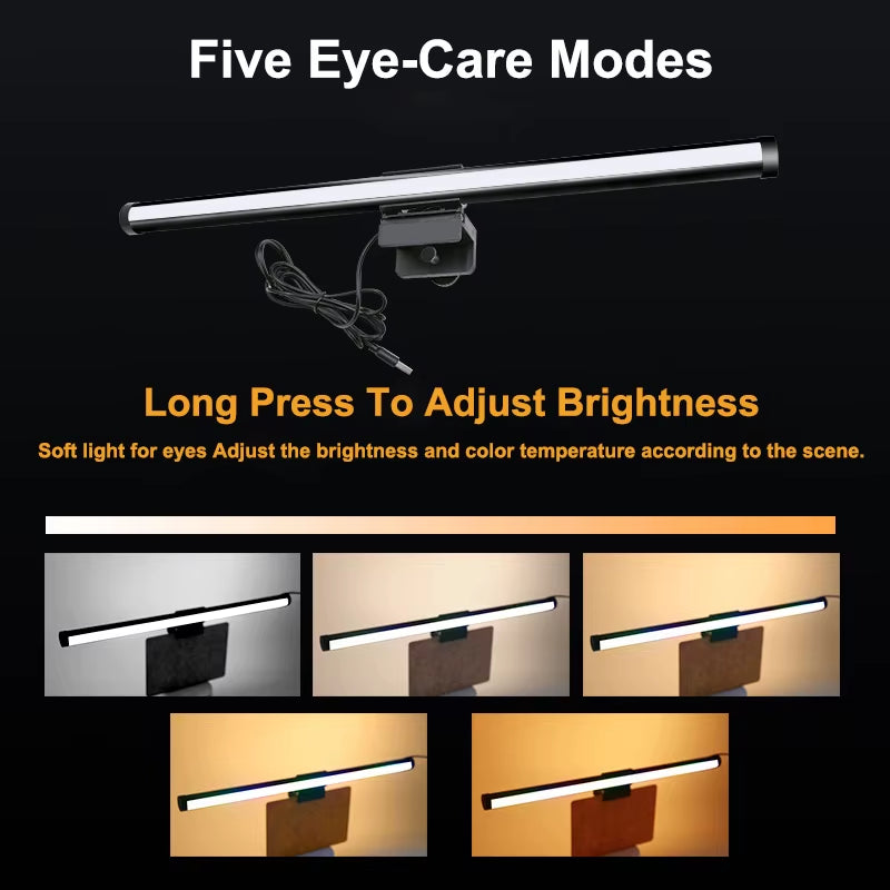 Monitor Screen Light RGB LED Desk Lamp Monitor Light Bar Computer Eye-Care Stepless Dimming Lighting Table Lamp for Work Gaming