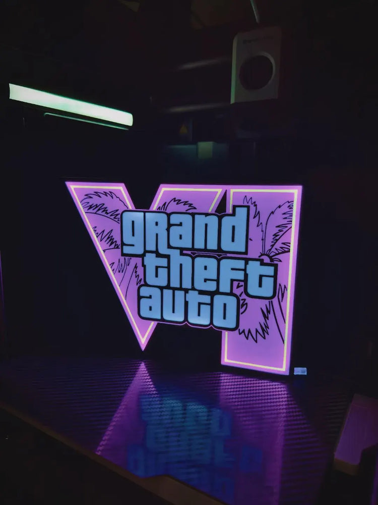 GTA VI Vice City Grand Theft Auto LED Lamp | Neon Lamp for Gamers | Fan Gift