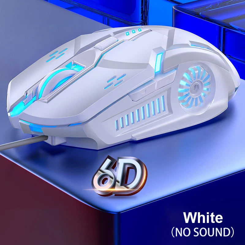 G5 Mute Wired Gaming Mouse RGB Backlight Mechanical Silent Mouse 6 Key 3200 DPI RGB E- Sport Mouse for Computer Laptop Gamer