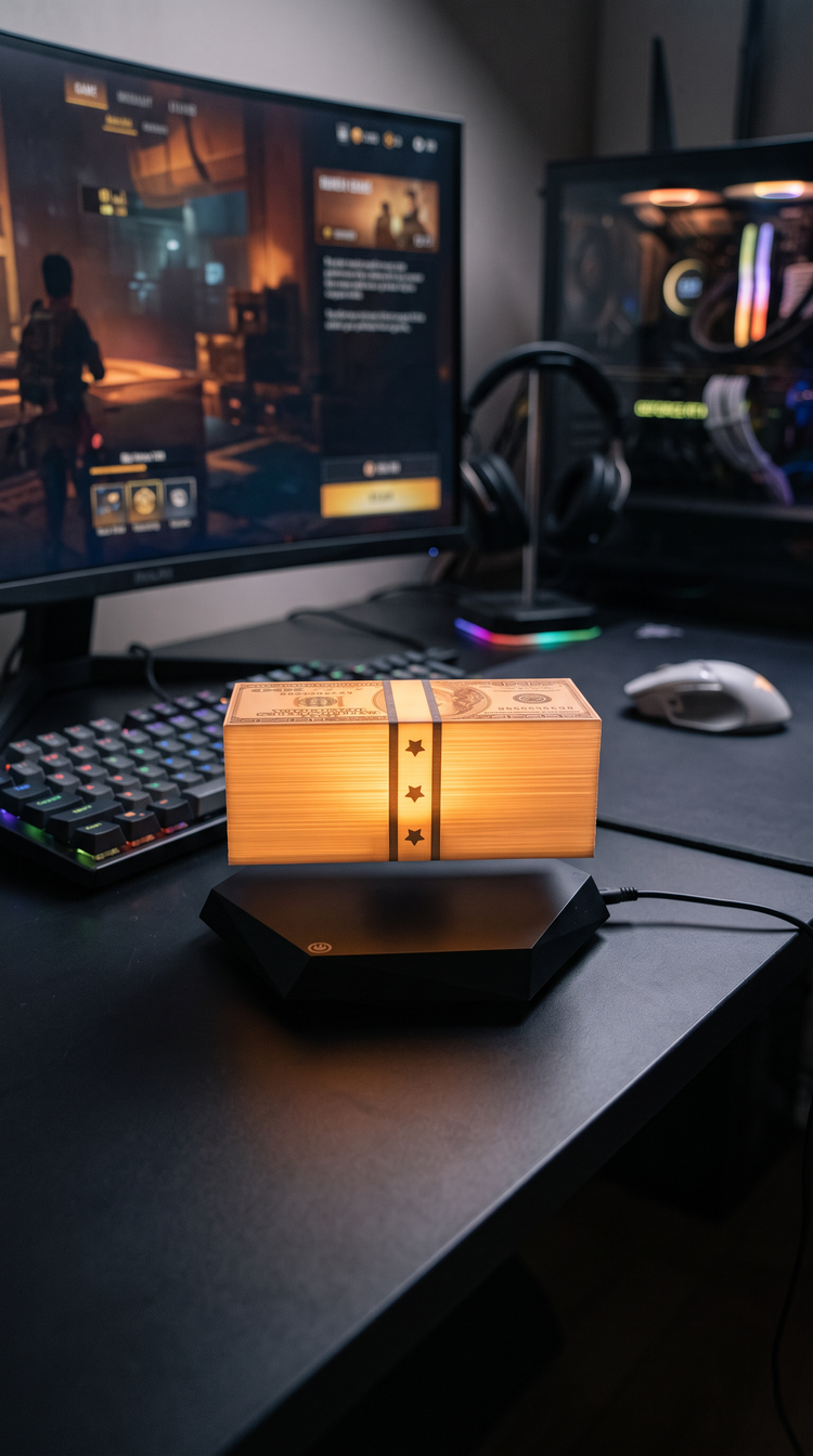 SessionRoom CashFloat – Lámpara LED de Dinero con Levitación Magnética