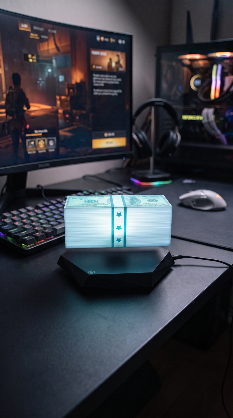 SessionRoom CashFloat – Lámpara LED de Dinero con Levitación Magnética