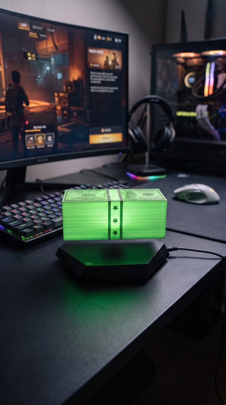SessionRoom CashFloat – Lámpara LED de Dinero con Levitación Magnética